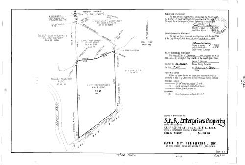 Click to see Record of Survey Book 11, pg. 122 (1993) of Nevada County Recorders Survey Maps Book 11