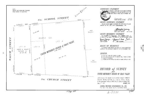 Click to see Record of Survey Book 11, pg. 127 (1993) of Nevada County Recorders Survey Maps Book 11