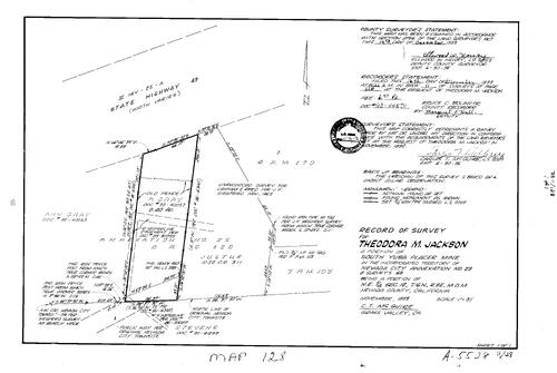 Click to see Record of Survey Book 11, pg. 128 (1993) of Nevada County Recorders Survey Maps Book 11