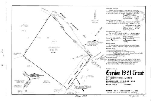 Click to see Record of Survey Book 11, pg. 150 (1994) of Nevada County Recorders Survey Maps Book 11