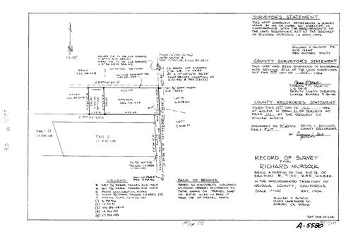 Click to see Record of Survey Book 11, pg. 177(1994) of Nevada County Recorders Survey Maps Book 11