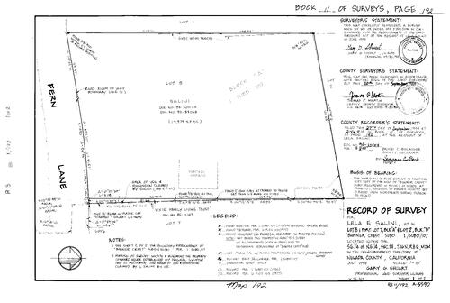 Click to see Record of Survey Book 11, pg. 192 (1994) of Nevada County Recorders Survey Maps Book 11
