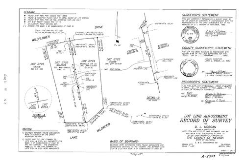 Click to see Record of Survey Book 11, pg. 204 (1994) of Nevada County Recorders Survey Maps Book 11