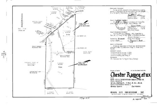 Click to see Record of Survey Book 11, pg. 212 (1995) of Nevada County Recorders Survey Maps Book 11