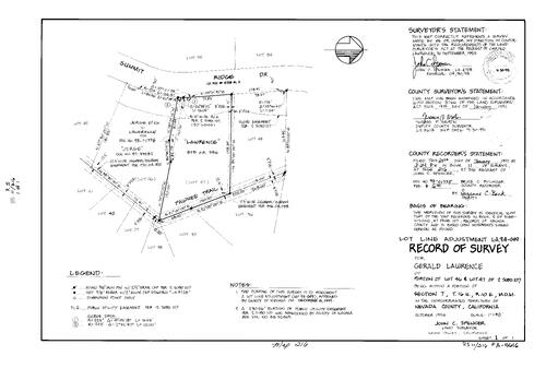 Click to see Record of Survey Book 11, pg. 216 (1995) of Nevada County Recorders Survey Maps Book 11