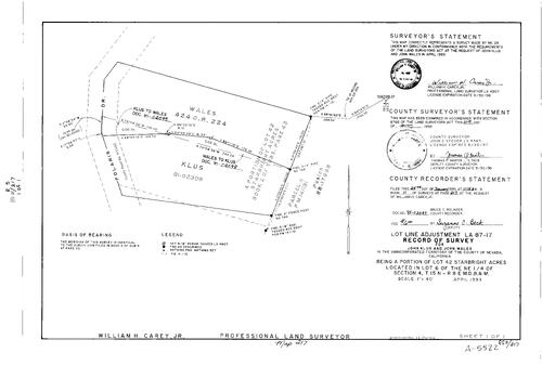 Click to see Record of Survey Book 11, pg. 217 (1995) of Nevada County Recorders Survey Maps Book 11