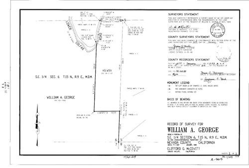 Click to see Record of Survey Book 11, pg. 219 (1995) of Nevada County Recorders Survey Maps Book 11