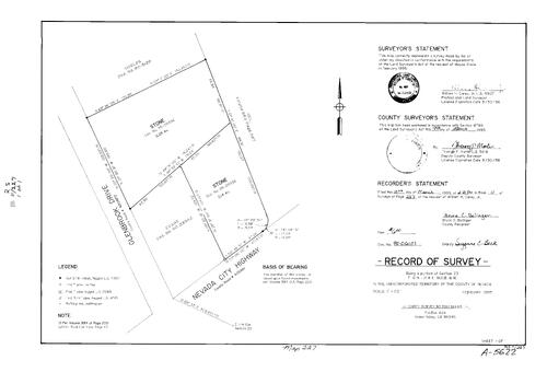 Click to see Record of Survey Book 11, pg. 227 (1995) of Nevada County Recorders Survey Maps Book 11