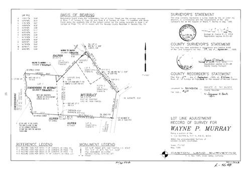 Click to see Record of Survey Book 11, pg. 262 (1995) of Nevada County Recorders Survey Maps Book 11
