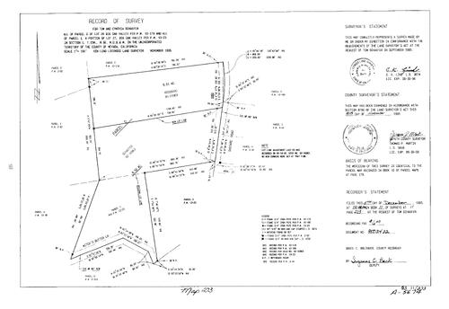 Click to see Record of Survey Book 11, pg. 273 (1995) of Nevada County Recorders Survey Maps Book 11