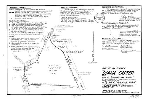 Click to see Record of Survey Book 11, pg. 286 (1996) of Nevada County Recorders Survey Maps Book 11