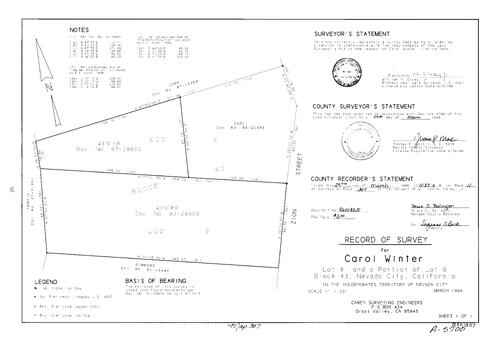 Click to see Record of Survey Book 11, pg. 307 (1996) of Nevada County Recorders Survey Maps Book 11
