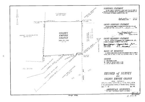 Click to see Record of Survey Book 11, pg. 332 (1996) of Nevada County Recorders Survey Maps Book 11