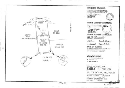 Click to see Record of Survey Book 11, pg. 336 (1996) of Nevada County Recorders Survey Maps Book 11