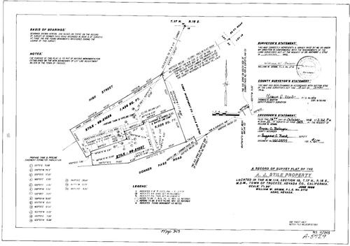 Click to see Record of Survey Book 11, pg. 343 (1996) of Nevada County Recorders Survey Maps Book 11