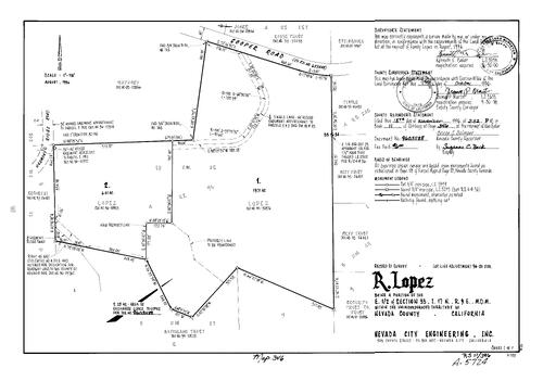 Click to see Record of Survey Book 11, pg. 346 (1996) of Nevada County Recorders Survey Maps Book 11