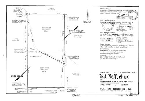 Click to see Record of Survey Book 11, pg. 359 (1996) of Nevada County Recorders Survey Maps Book 11