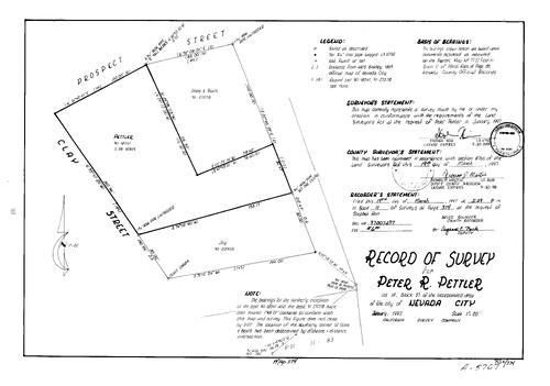 Click to see Record of Survey Book 11, pg. 374 (1997) of Nevada County Recorders Survey Maps Book 11