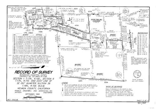 Click to see Record of Survey Book 11, pg. 375 (1997) of Nevada County Recorders Survey Maps Book 11