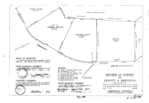 Click to see Record of Survey Book 11, pg. 388 (1997) of Nevada County Recorders Survey Maps Book 11
