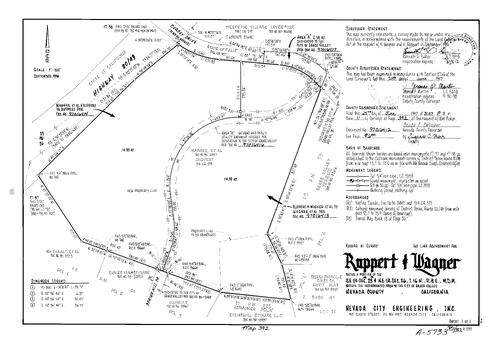 Click to see Record of Survey Book 11, pg. 392 (1997) of Nevada County Recorders Survey Maps Book 11