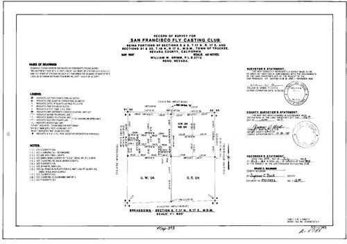 Click to see Record of Survey Book 11, pg. 393 (1997) of Nevada County Recorders Survey Maps Book 11