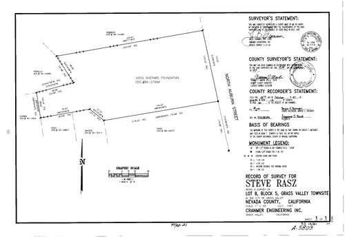 Click to see Record of Survey Book 12, pg. 21 (1997) of Nevada County Recorders Survey Maps Book 12