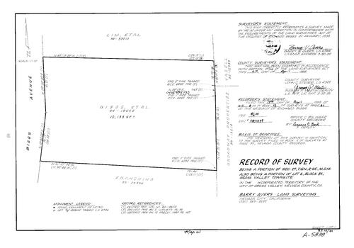 Click to see Record of Survey Book 12, pg. 61 (1998) of Nevada County Recorders Survey Maps Book 12