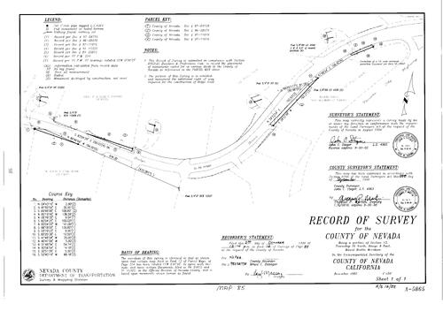 Click to see Record of Survey Book 12, pg 85 (1998) of Nevada County Recorders Survey Maps Book 12