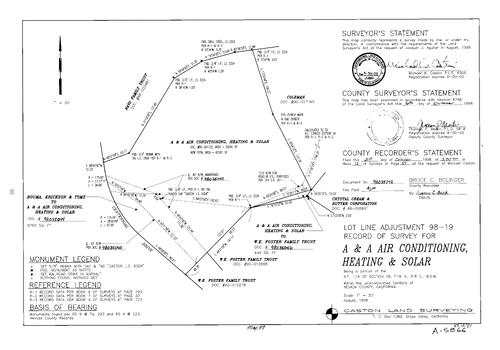 Click to see Record of Survey Book 12, pg 87 (1998) of Nevada County Recorders Survey Maps Book 12