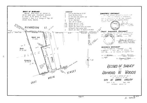 Click to see Record of Survey Book 12, pg 91 (1998) of Nevada County Recorders Survey Maps Book 12