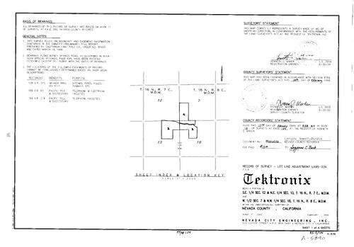 Click to see Record of Survey Book 12, pg. 104 (1999) of Nevada County Recorders Survey Maps Book 12