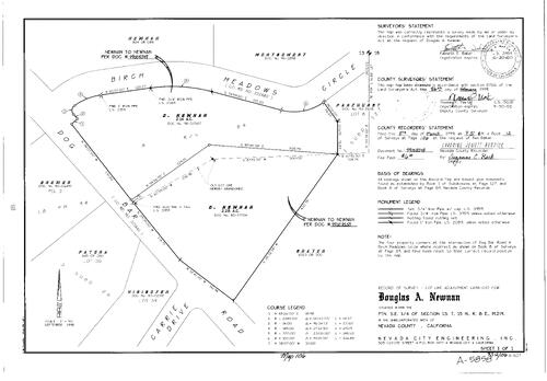 Click to see Record of Survey Book 12, pg. 106 (1999) of Nevada County Recorders Survey Maps Book 12