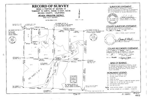 Click to see Record of Survey Book 12, pg. 110 (1999) of Nevada County Recorders Survey Maps Book 12