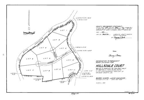 Click to see Record of Survey Book 12, pg. 121 (1999) of Nevada County Recorders Survey Maps Book 12