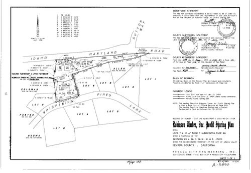 Click to see Record of Survey Book 12, pg. 122 (1999) of Nevada County Recorders Survey Maps Book 12