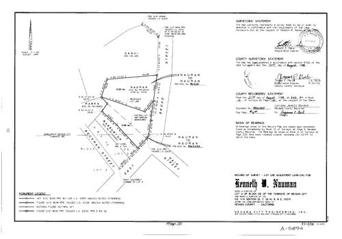 Click to see Record of Survey Book 12, pg. 131 (1999) of Nevada County Recorders Survey Maps Book 12