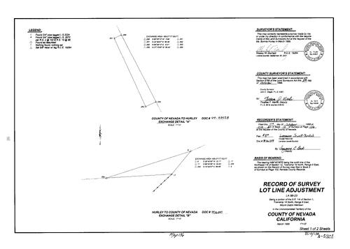 Click to see Record of Survey Book 12, pg. 136 (1999) of Nevada County Recorders Survey Maps Book 12