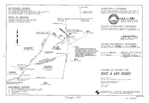 Click to see Record of Survey Book 12, pg. 140 (1999) of Nevada County Recorders Survey Maps Book 12