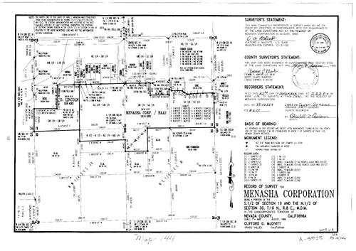 Click to see Record of Survey Book 12, pg. 144 (1999) of Nevada County Recorders Survey Maps Book 12