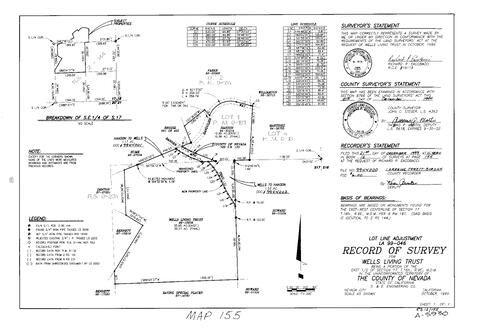 Click to see Record of Survey book 12, pg. 155 (1999) of Nevada County Recorders Survey Maps Book 12