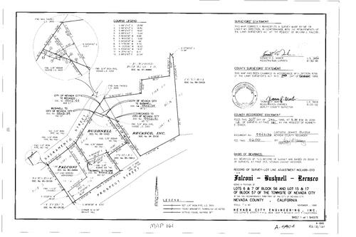 Click to see Record of Survey book 12, pg. 161 (1999) of Nevada County Recorders Survey Maps Book 12