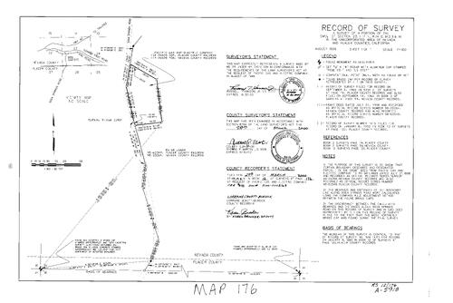 Click to see Record of Survey Book 12, pg. 176 (2000) of Nevada County Recorders Survey Maps Book 12