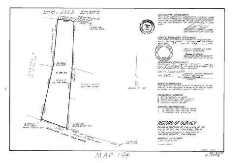 Click to see Record of Survey Book 12, pg. 194 (2000) of Nevada County Recorders Survey Maps Book 12