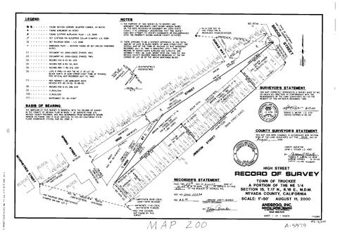 Click to see Record of Survey Book 12, pg. 200 (2000) of Nevada County Recorders Survey Maps Book 12