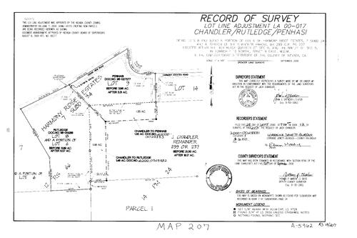 Click to see Record of Survey Book 12, pg. 207 (2000) of Nevada County Recorders Survey Maps Book 12