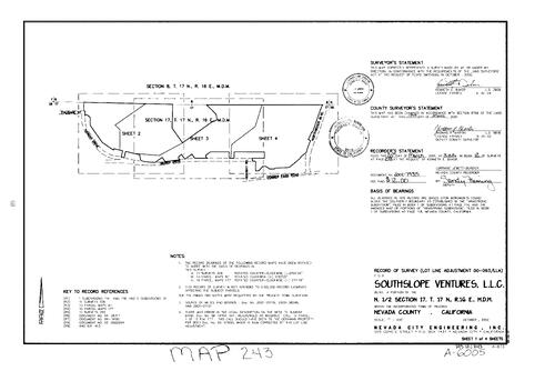 Click to see Record of Survey Book 12, pg. 243 (2001) of Nevada County Recorders Survey Maps Book 12