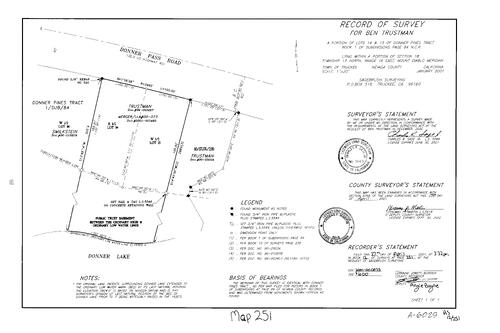 Click to see Record of Survey Book 12, pg. 251 (2001) of Nevada County Recorders Survey Maps Book 12