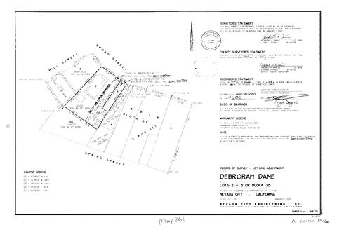 Click to see Record of Survey Book 12, pg. 261 (2001) of Nevada County Recorders Survey Maps Book 12