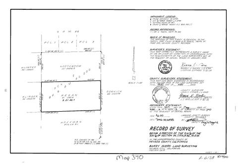 Click to see Record of Survey Book 12, pg. 340 (2002) of Nevada County Recorders Survey Maps Book 12